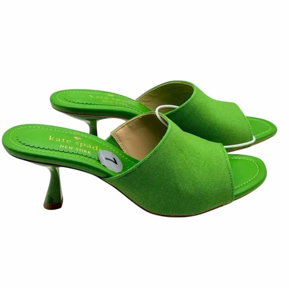 Kate Spade Marigold Elegant Green Heels Mules Size 7B NWOT